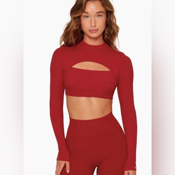 SET Active Womens red sculpt flex long sleeve top size small - Picture 9 of 9